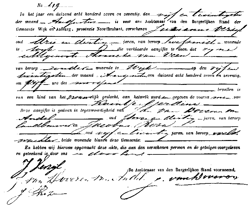 18770825 geb akte 49 Kuintje G dv J Verzijl - A v Veen